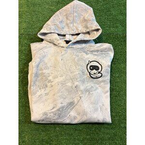 Spacestation Gaming hoodie mens large white black sweatshirt tie dye pockets
